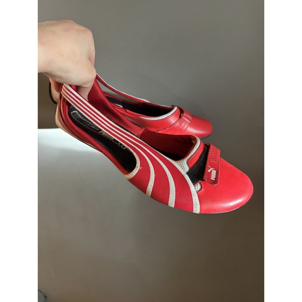 Puma Red and White Slip-On Flats